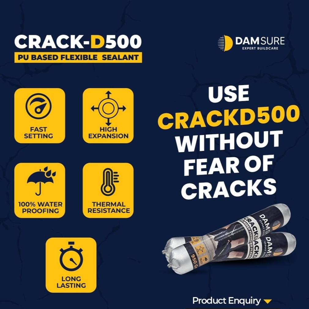 Damsure Crack-D 500 (950 Grams) - The PU Based Flexible Sealant for Heavy Cracks