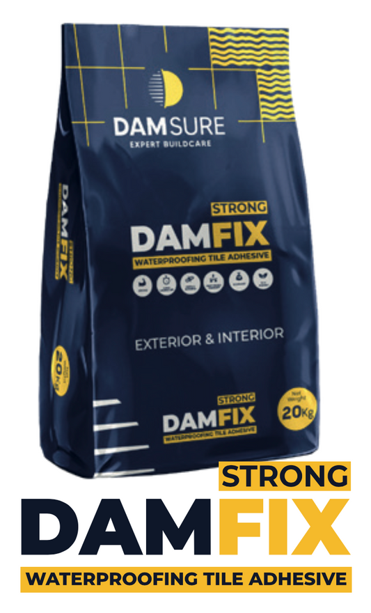 Damsure DAMFIX Strong (20 Kg) - The Waterproofing Tile Adhesive for Interior & Exterior Use