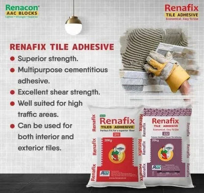 Renafix Tile Adhesive - Superior Bonding for All Your Tiling Needs (201, 211, & 222 Variants)